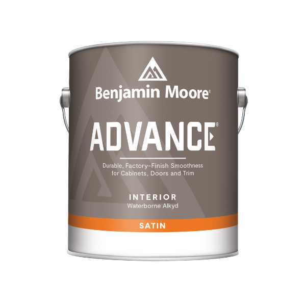 Benjamin Moore Advance waterborne alkyd cabinet and trim paint in satin finish