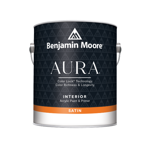 Benjamin Moore Aura Interior paint can in satin finish