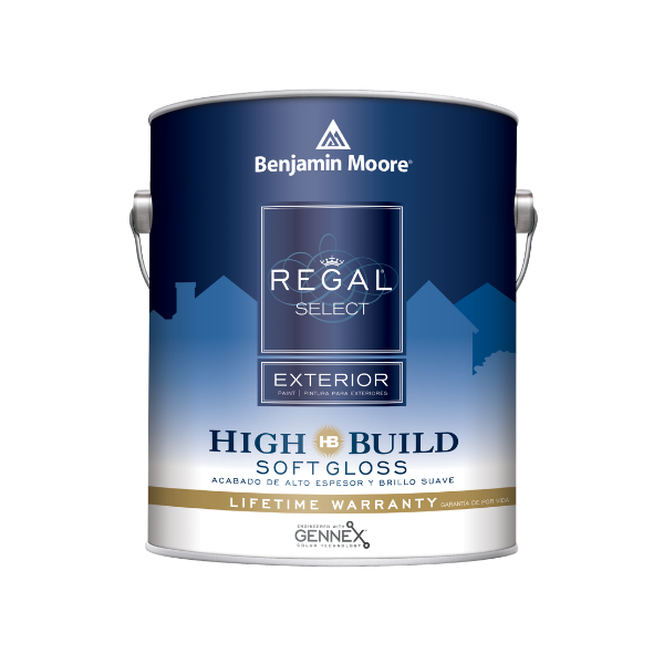 Benjamin Moore Regal Select Exterior High Build Soft Gloss paint gallon