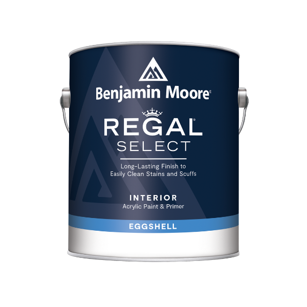 Benjamin Moore Regal Select interior paint gallon container in eggshell finish