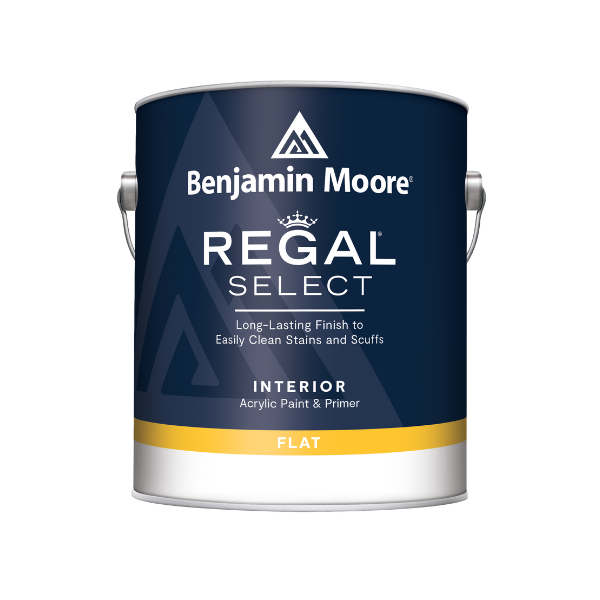 Benjamin Moore Regal Select interior paint can in flat finish