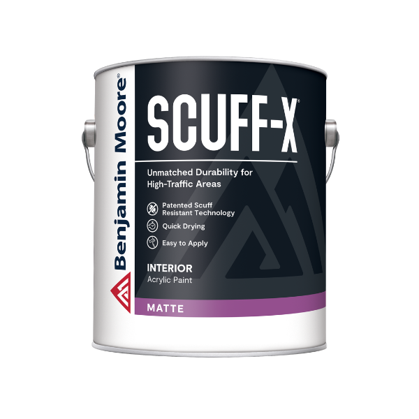 Benjamin Moore Scuff-X scuff-resistant paint gallon with matte finish